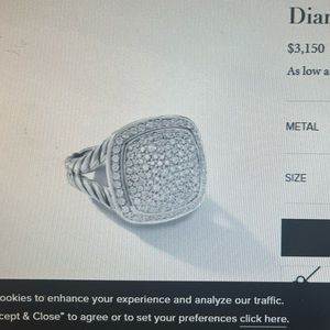 David Yurman Albion ring. Pave diamonds